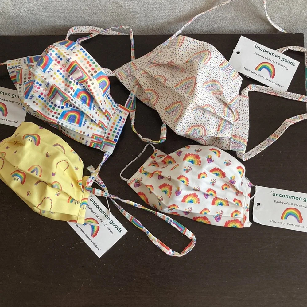 4 Rainbow family face masks 😷